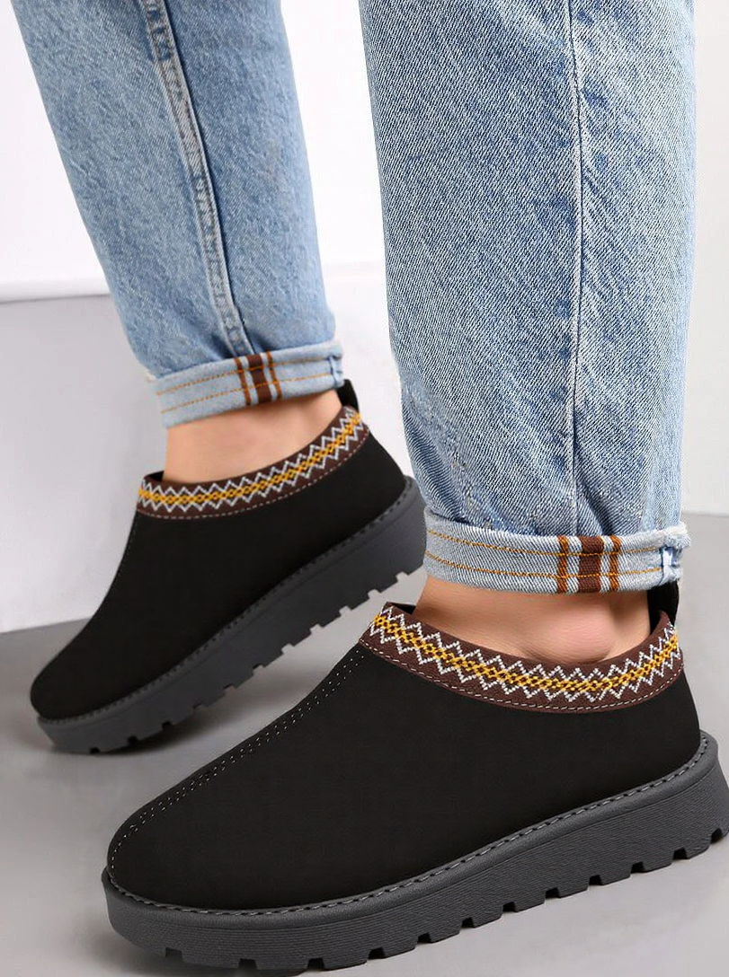 Black Snug Mule Slippers
