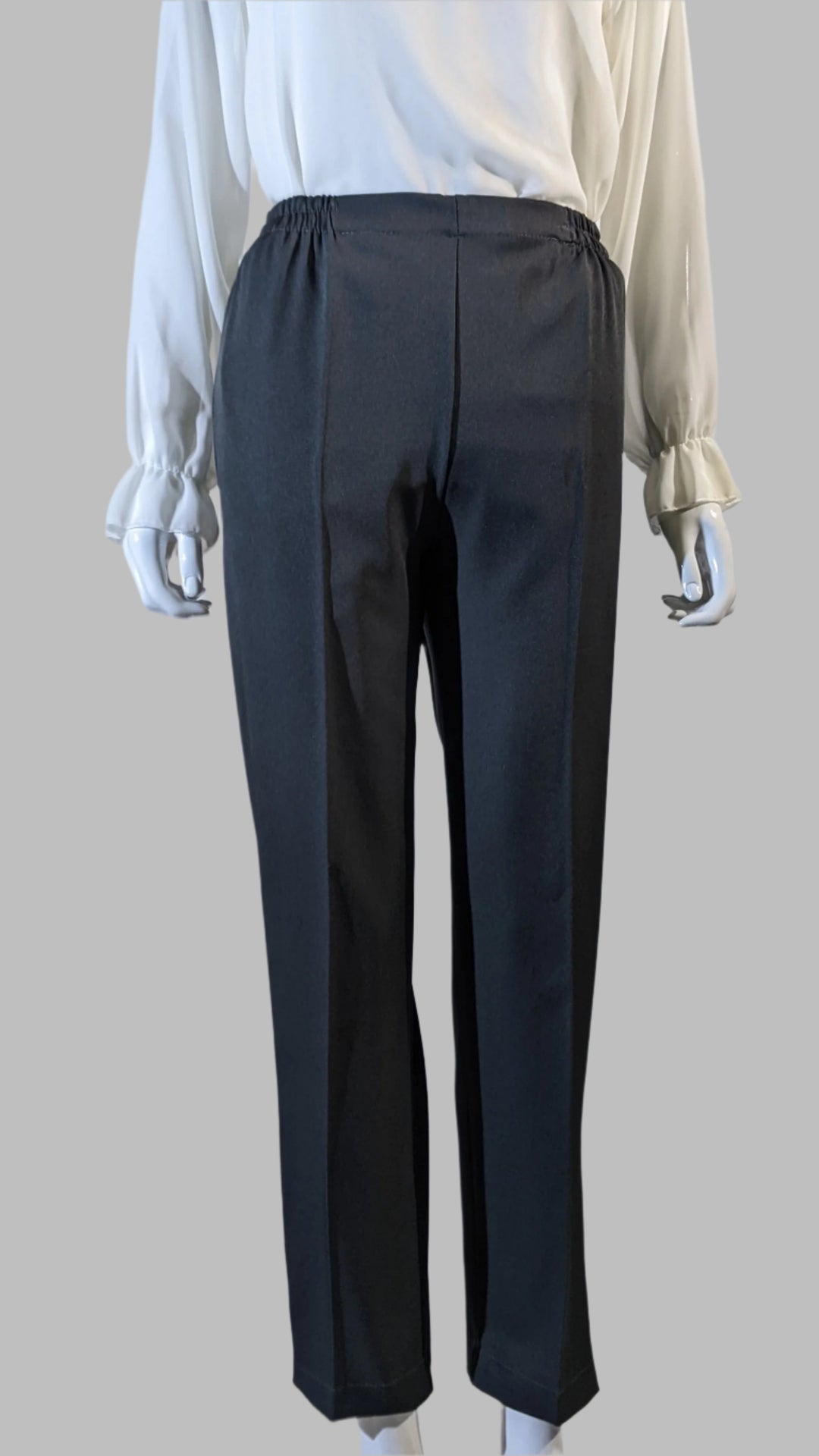 Charcoal Grey Fully Elasticated Waist Straight Leg Trouser