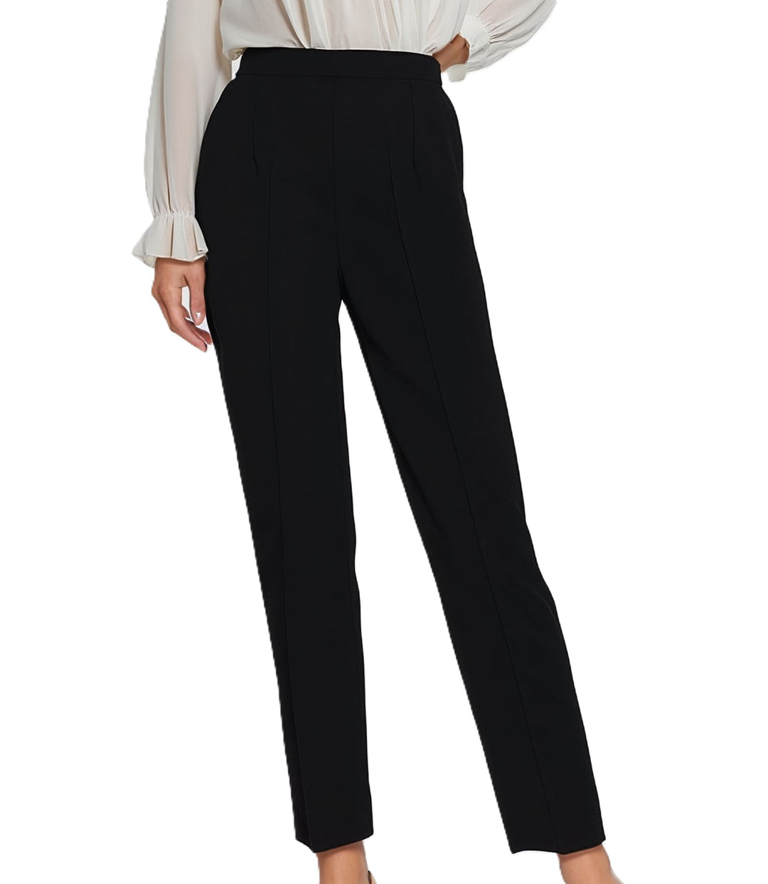 Black Elasticated Straight Leg Trouser