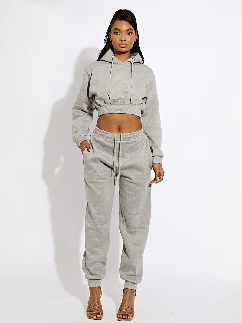 Fleece cropped sweatpants sale