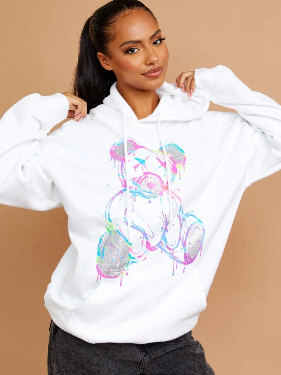 Women's white hooded sweatshirt sale