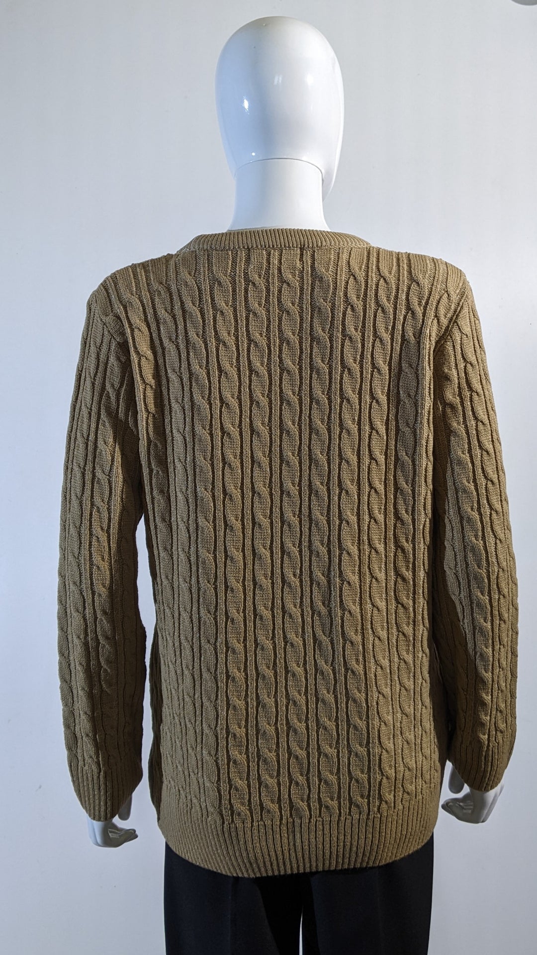 Beige Round Neck Cable Knit Jumper