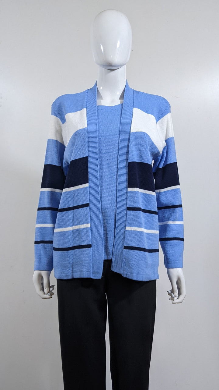 Blue Striped Twinset Jumper