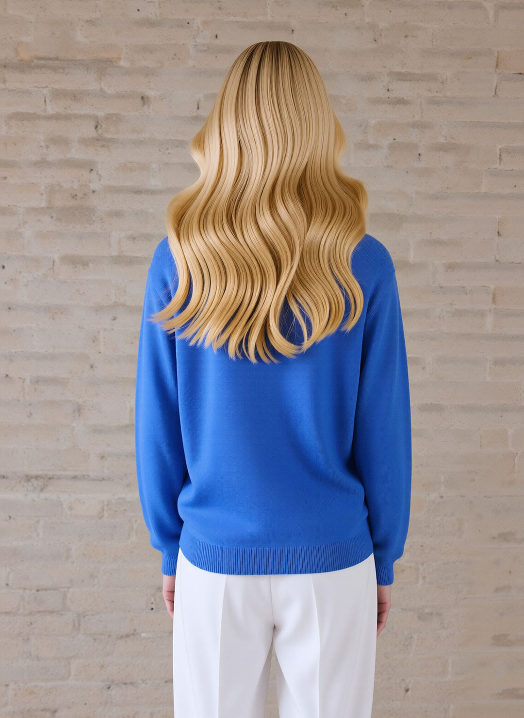 Blue V-Neck Pocket Button Up Cardigan