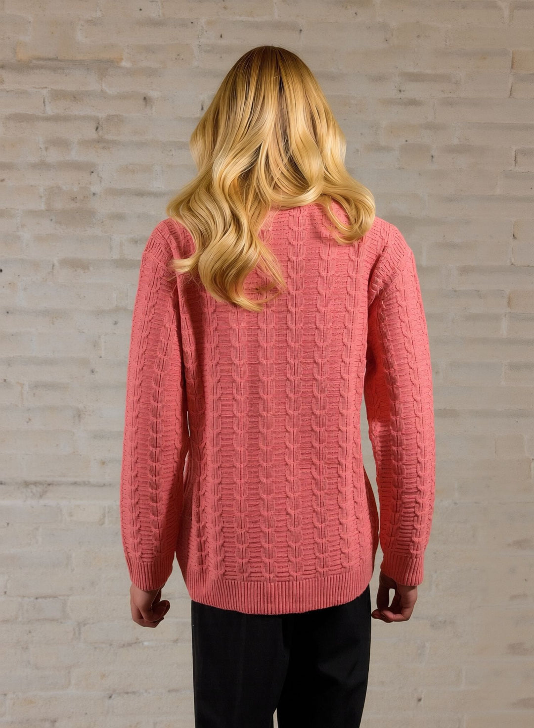 Coral Cable Stitch Round Jumper