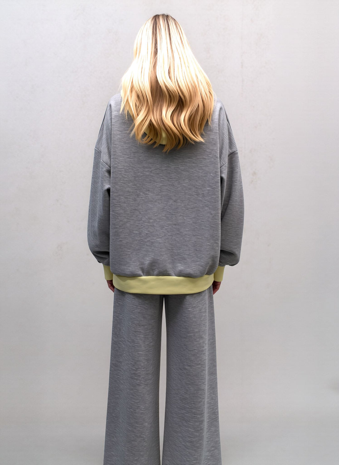 Grey Contrast Zip Hoodie Loungewear Set