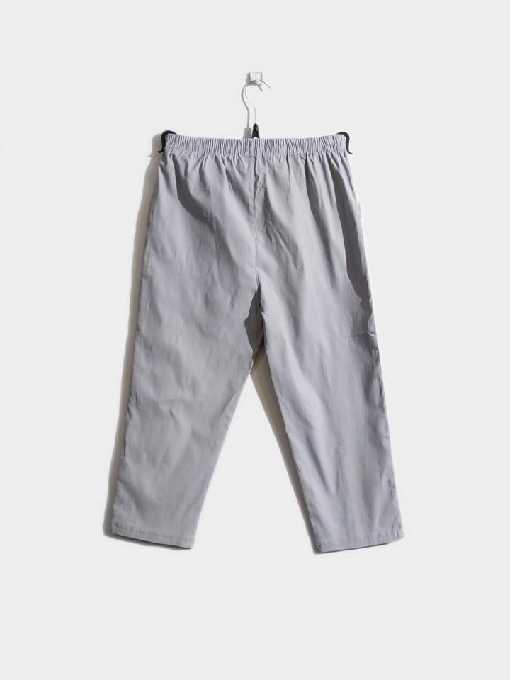 Grey Cotton Stretch Elasticated Waist Cropped Trouser