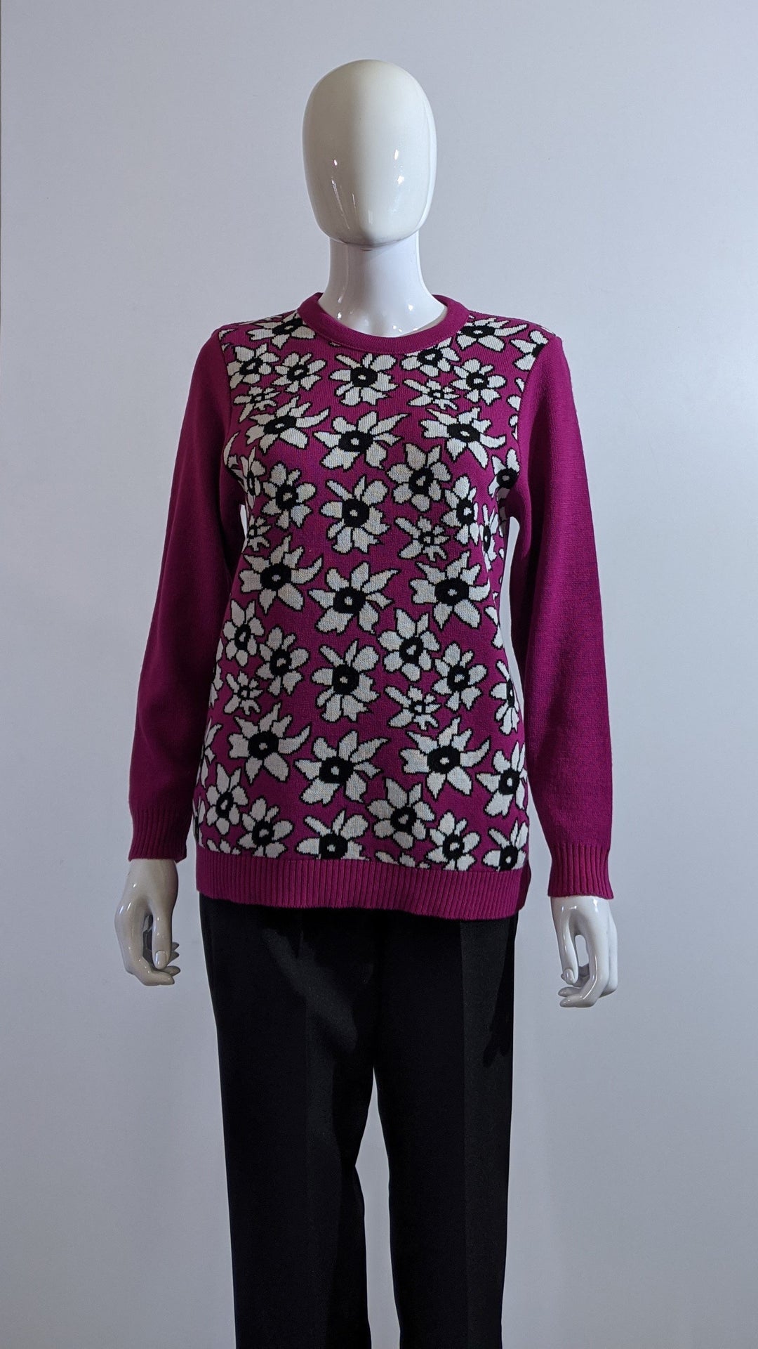 Fuchsia Flower Print Jumper