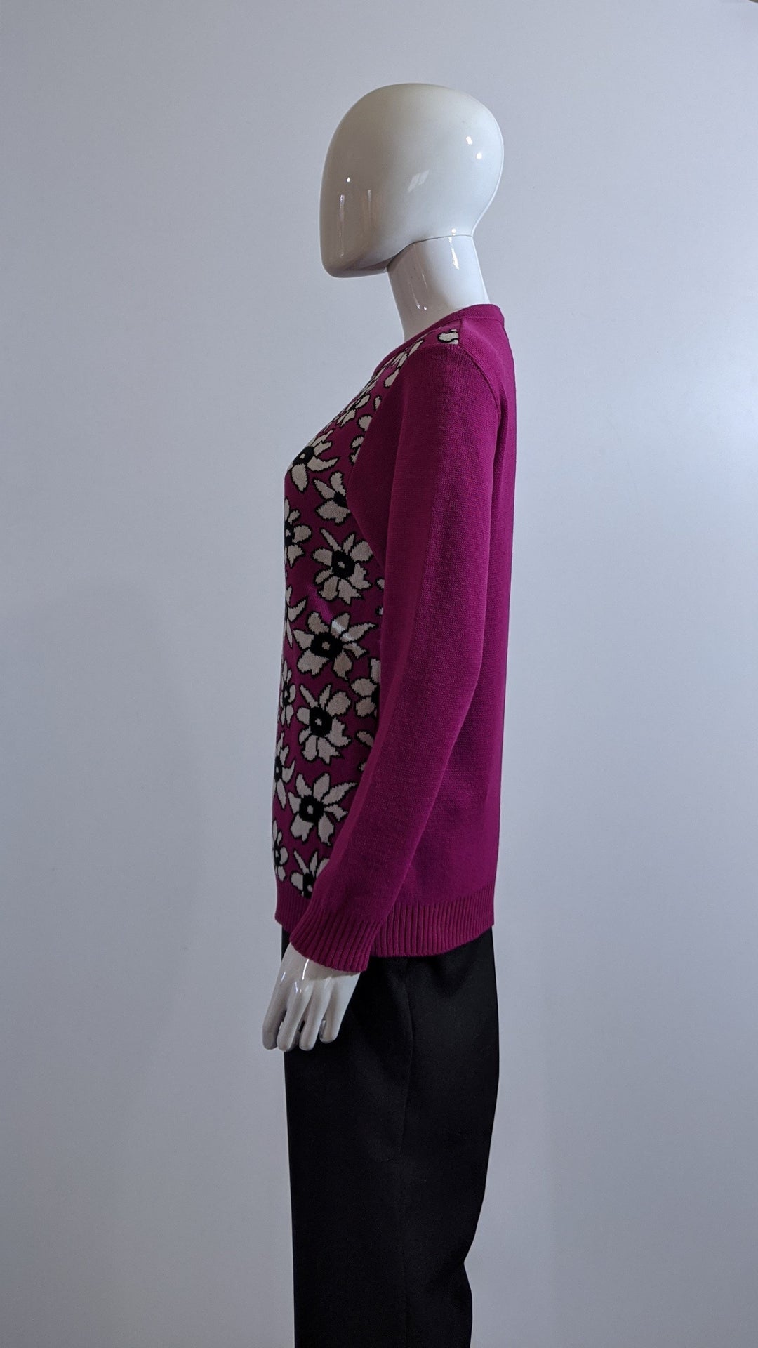 Fuchsia Flower Print Jumper