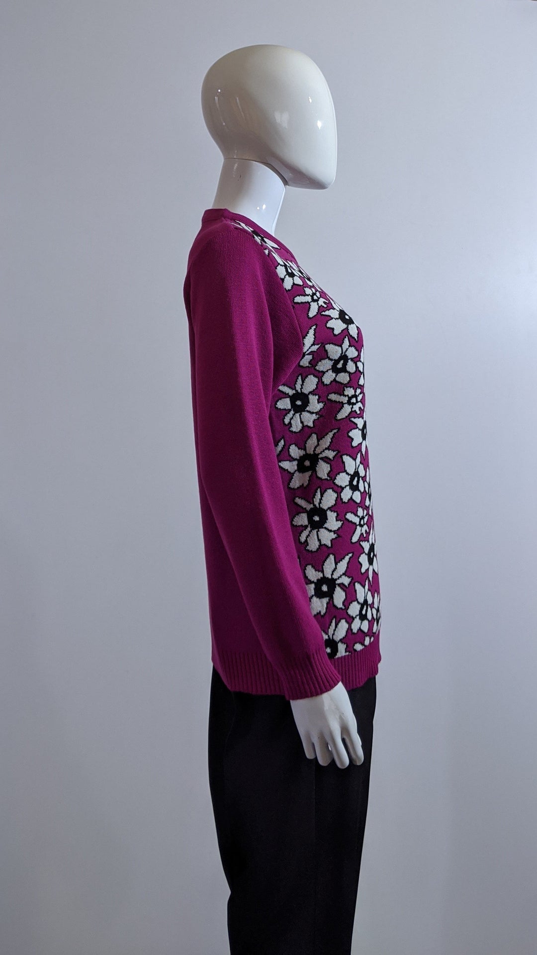 Fuchsia Flower Print Jumper