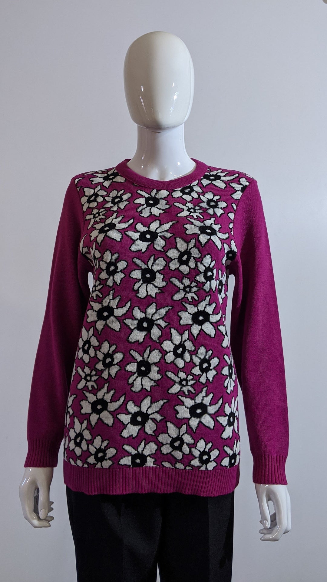 Fuchsia Flower Print Jumper