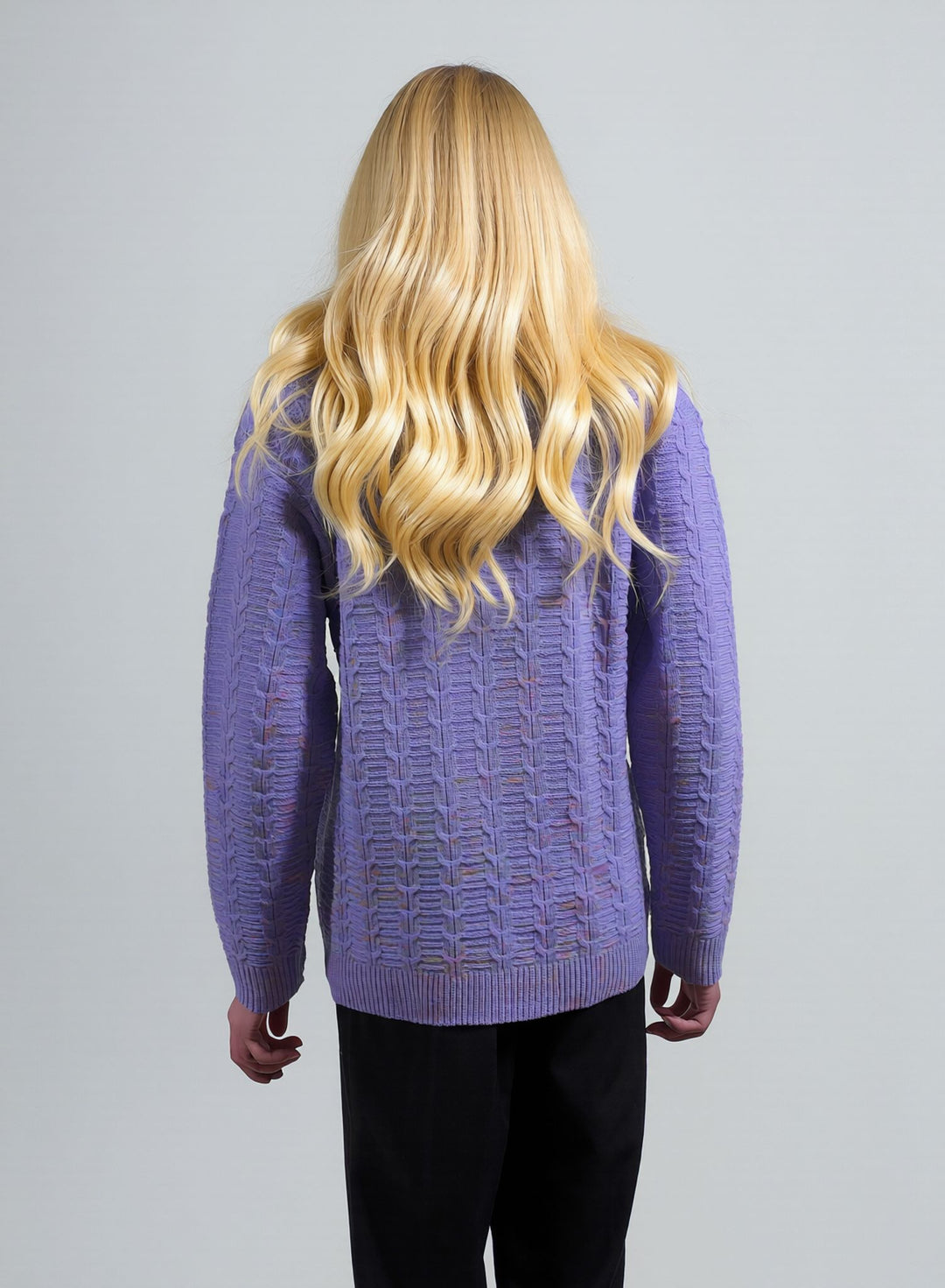 Lavender Cable Stitch Round Jumper