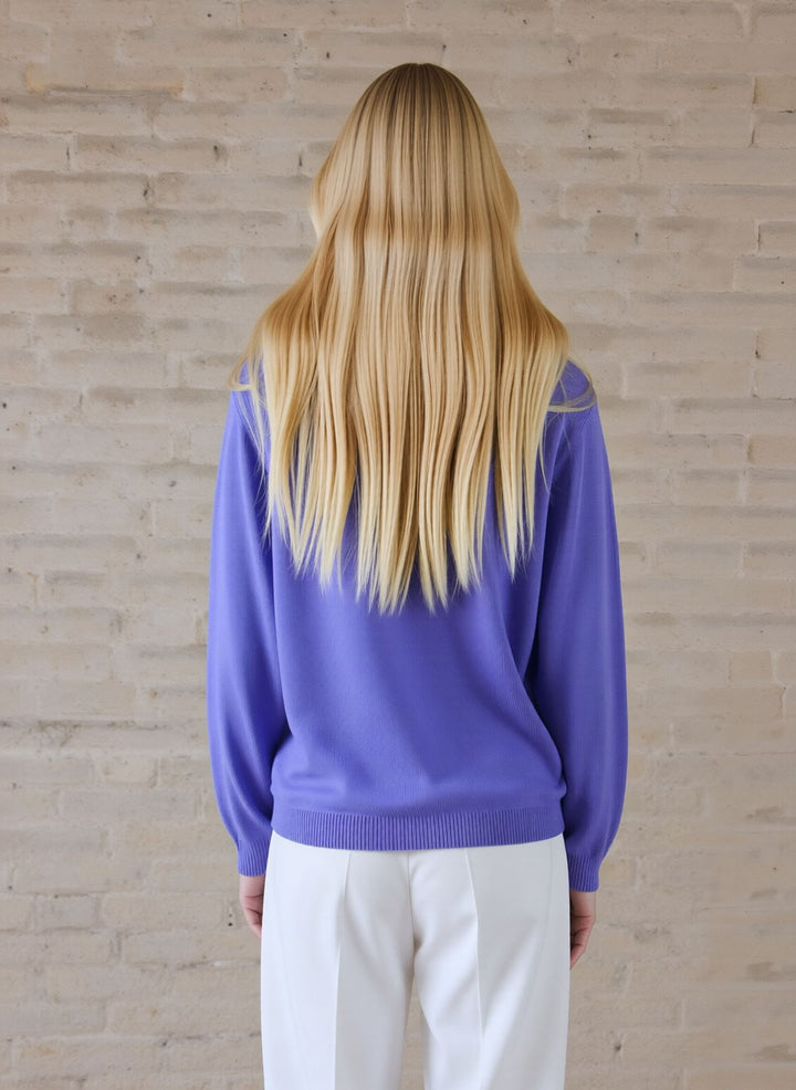 Lavender V-Neck Pocket Button Up Cardigan