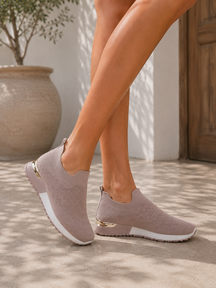 Pink Slip-On Comfort Trainers Lightweight Cushioned Everyday Casual Trainers