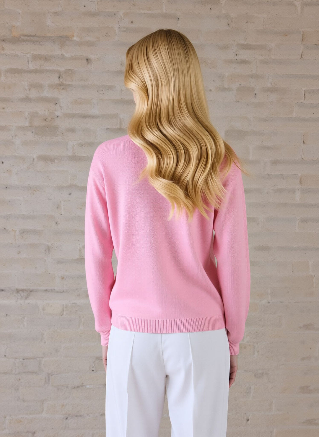 Pink V-Neck Pocket Button Up Cardigan