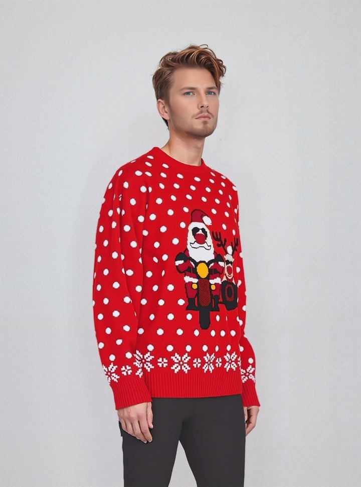 Red Santa Bike Novelty Christmas Jumper