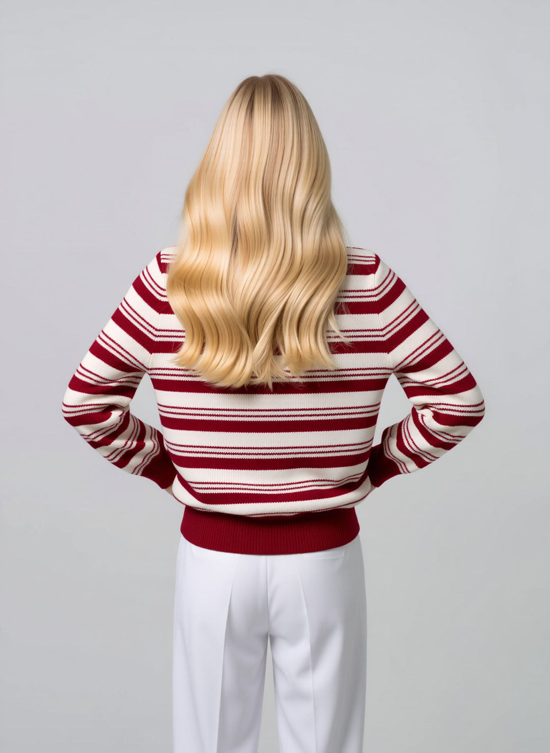 Red & White Striped Knit Jumper