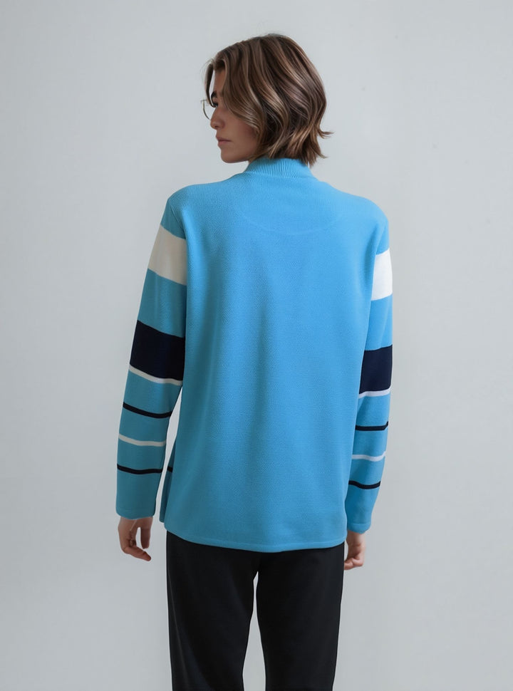 Turquoise Striped Twinset Jumper