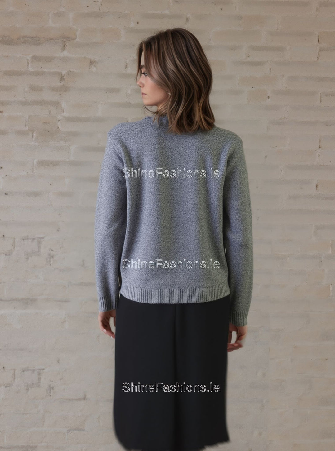 Grey Stripe Twinset Jumper