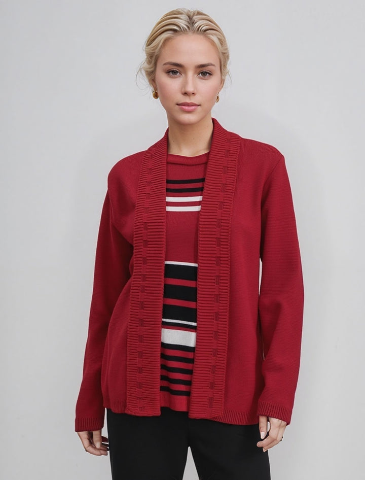 Red Stripe Twinset Jumper