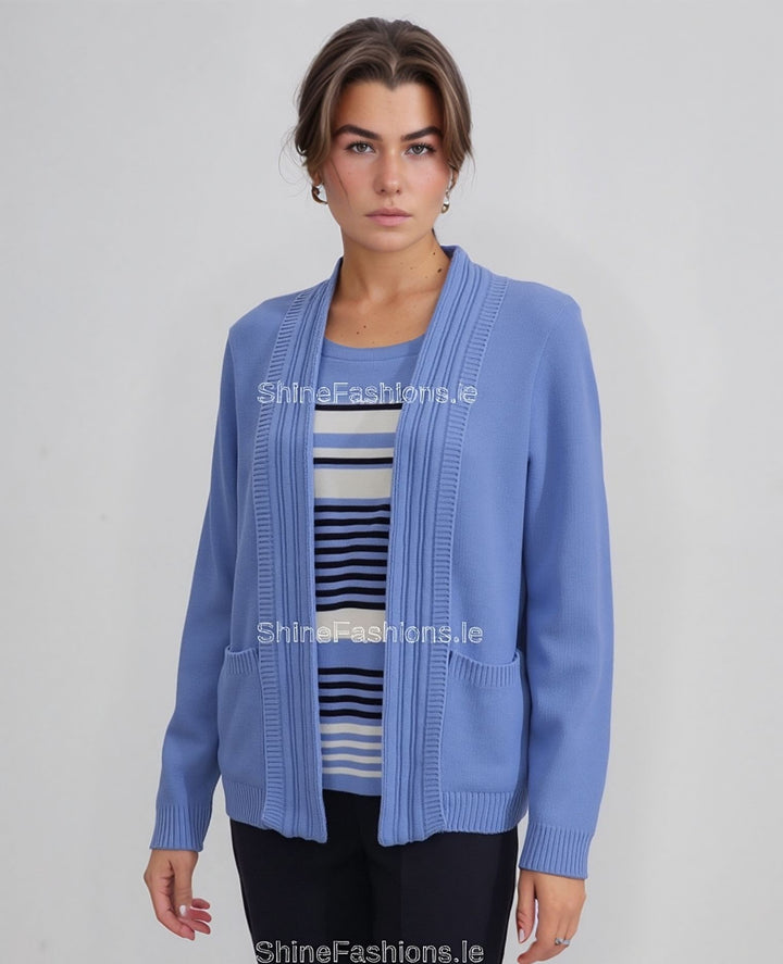 Blue Stripe Twinset Jumper