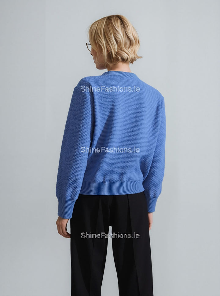Blue Button Up Design Cardigan