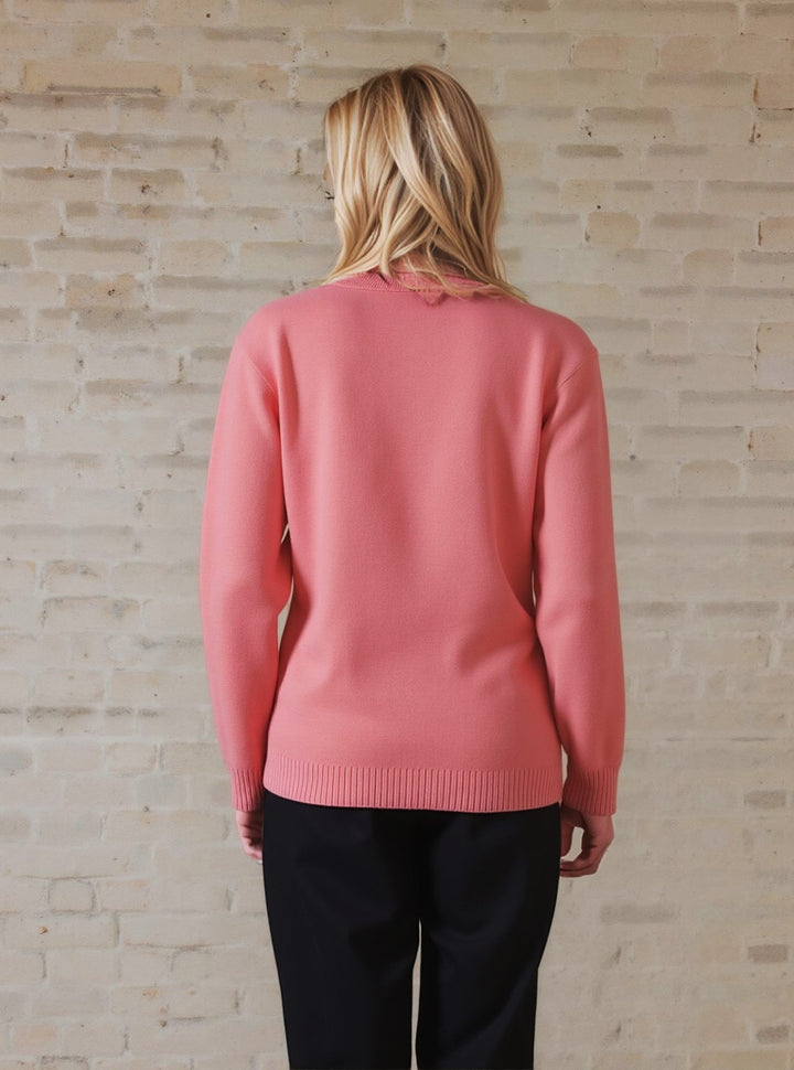 Coral Rose Print Scarf Detail Jumper