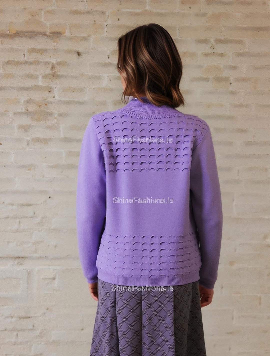 Lavender Scallop Edge to Edge Open Cardigan