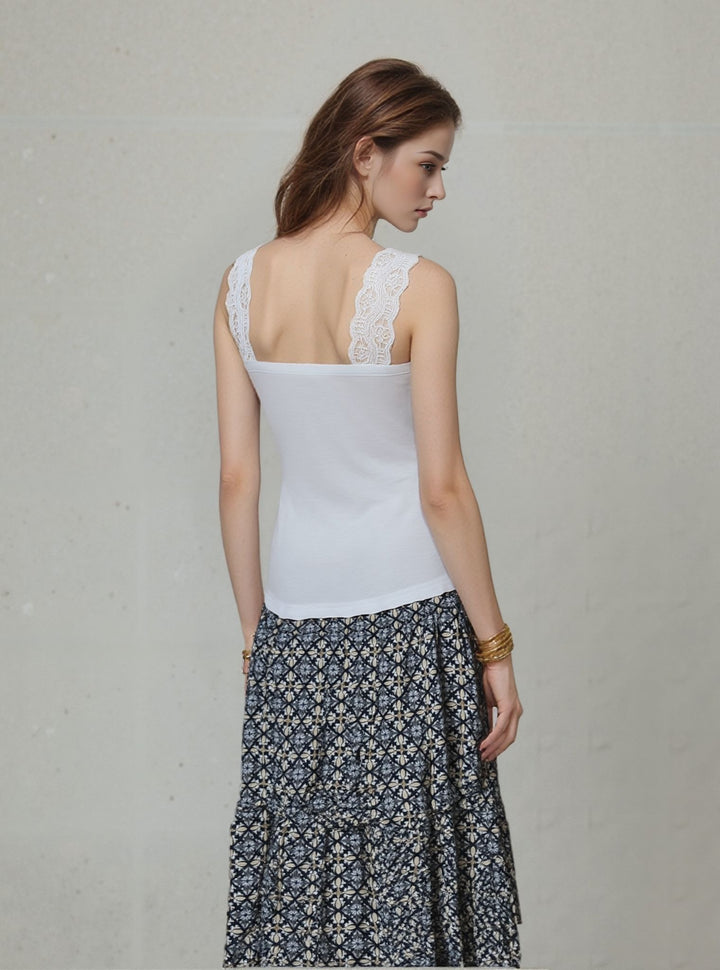 Blue Paisley Print Maxi Skirt