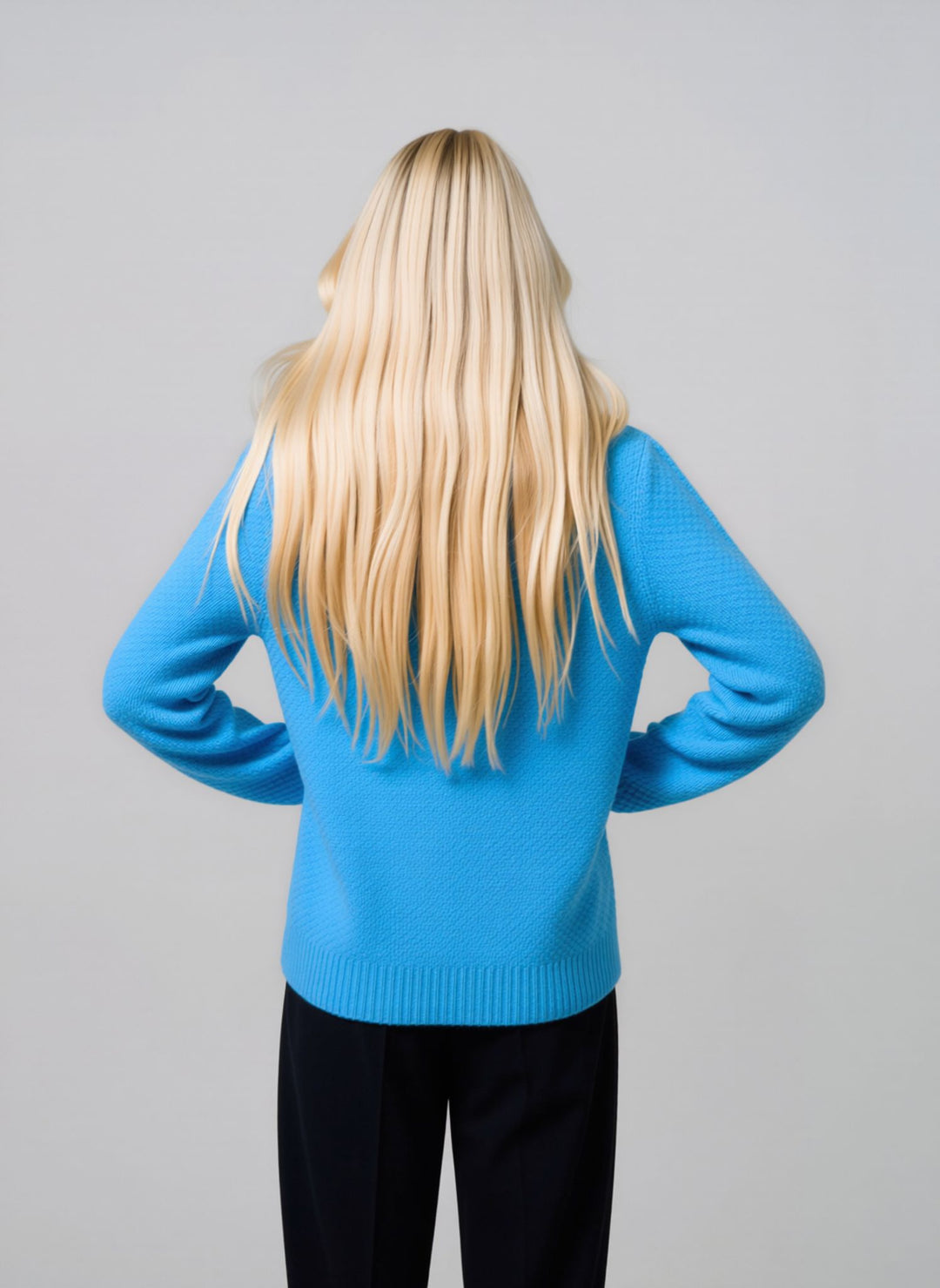 Turquoise Diamond Pattern V-Neck Button Cardigan with Pockets