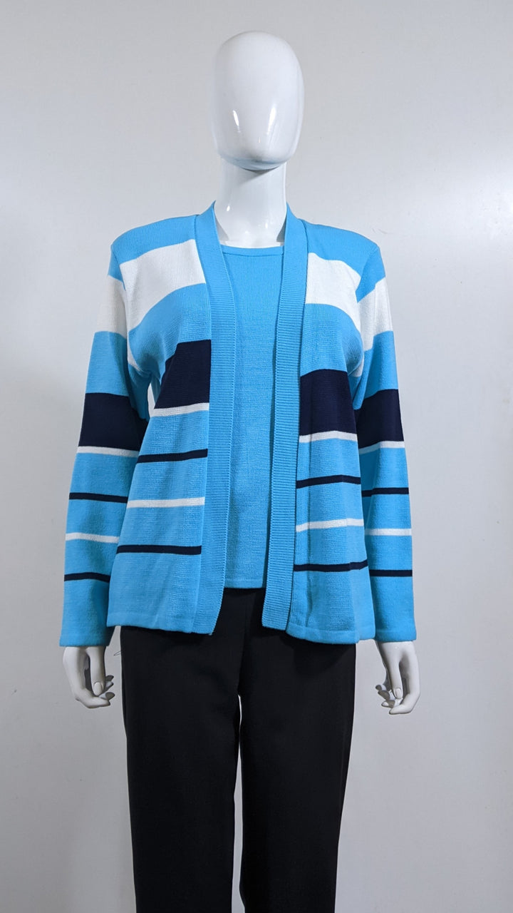 Turquoise Striped Twinset Jumper