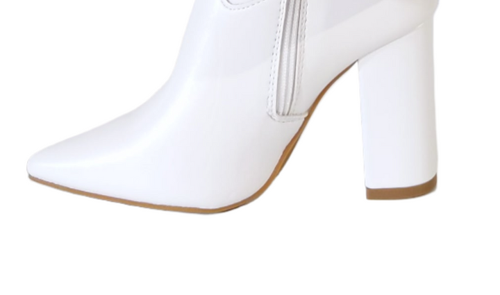 White Diamante Mesh Overlay Fold Over Cowboy Boots