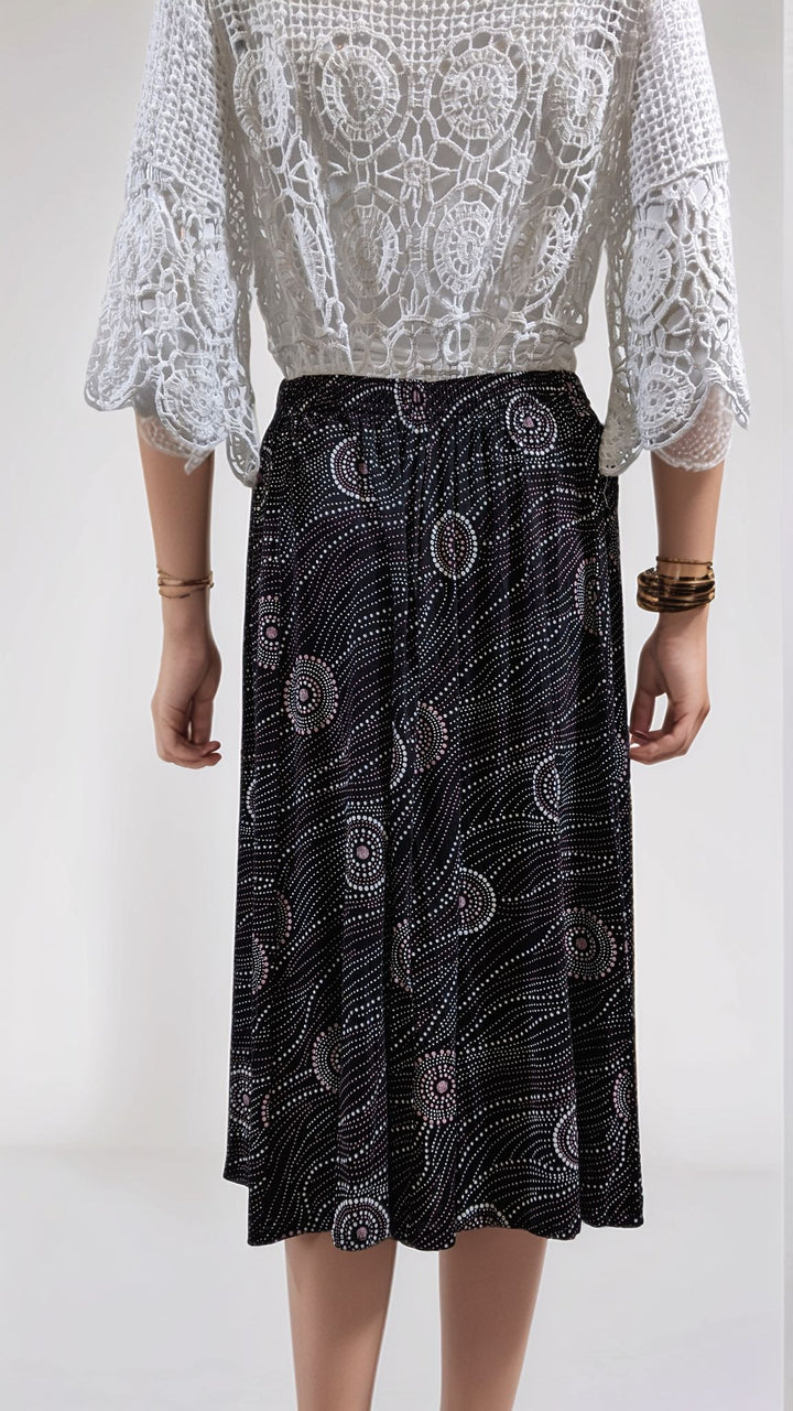White Dotted Pattern Elasticated Skirt