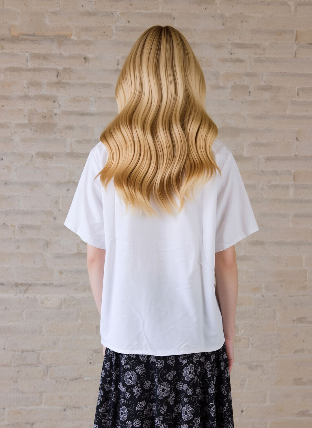 White Embroidered Short Sleeve Button Up Blouse