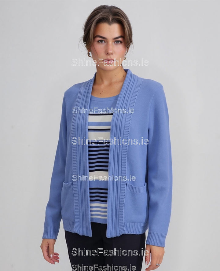 Blue Stripe Twinset Jumper