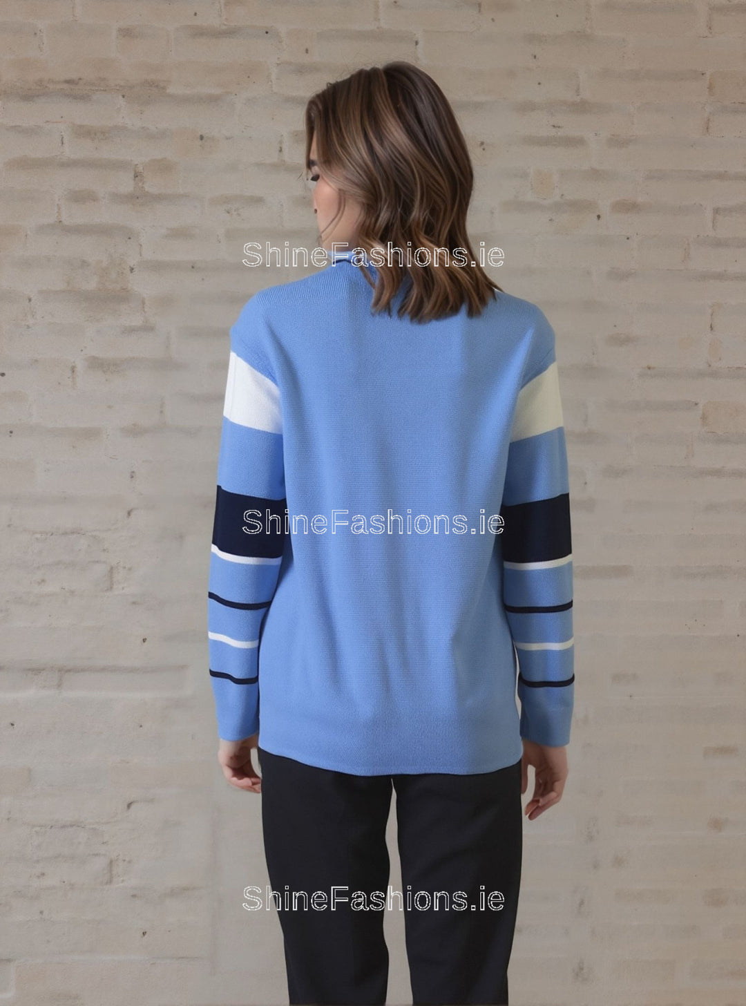Blue Striped Twinset Jumper