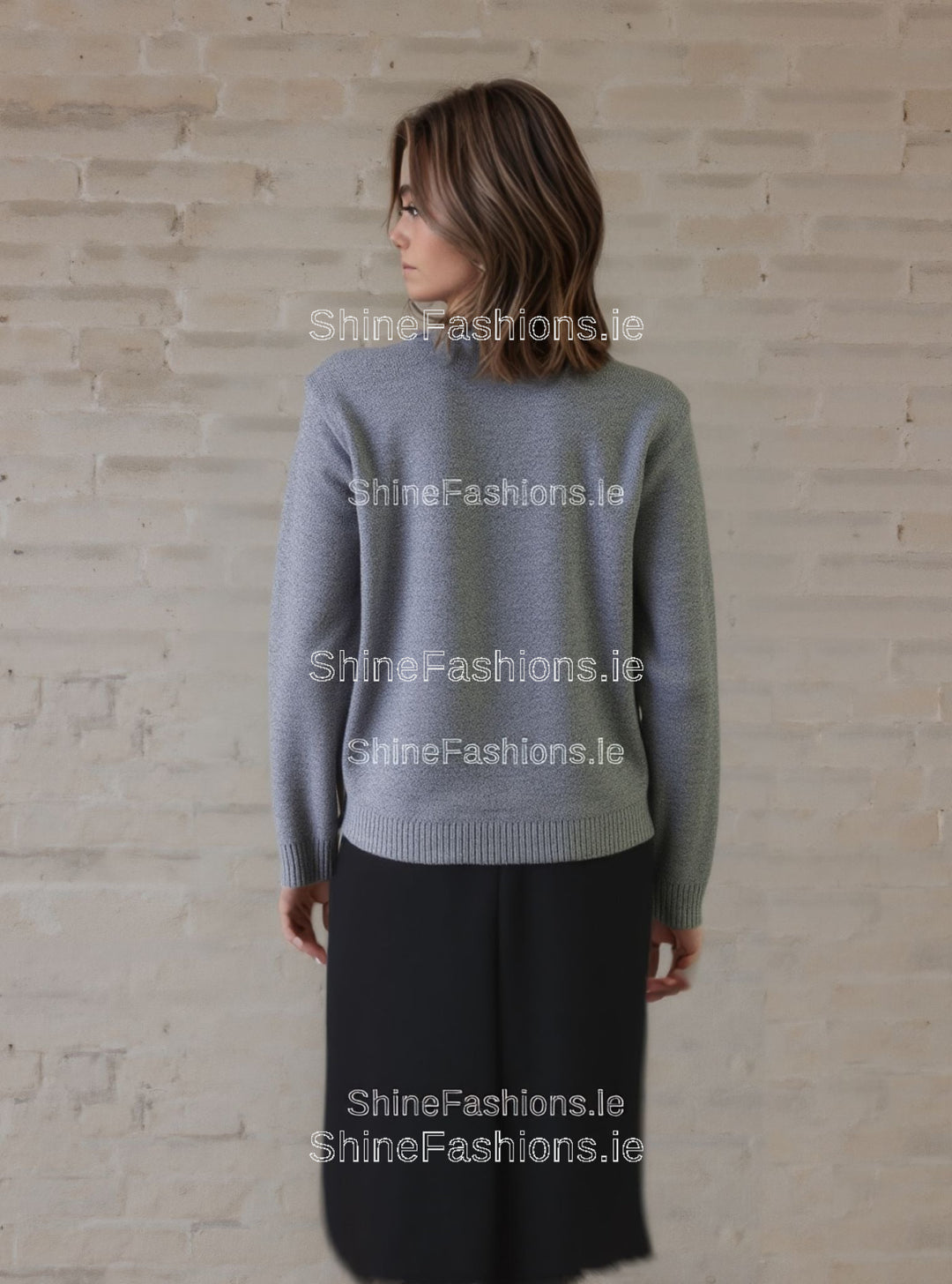 Grey Stripe Twinset Jumper
