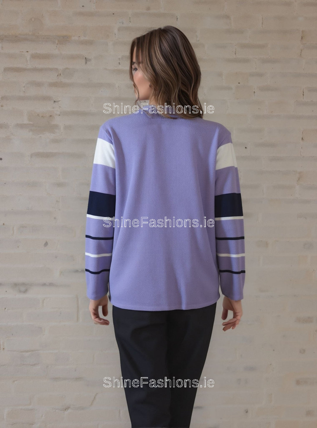 Lavender Striped Twinset Jumper