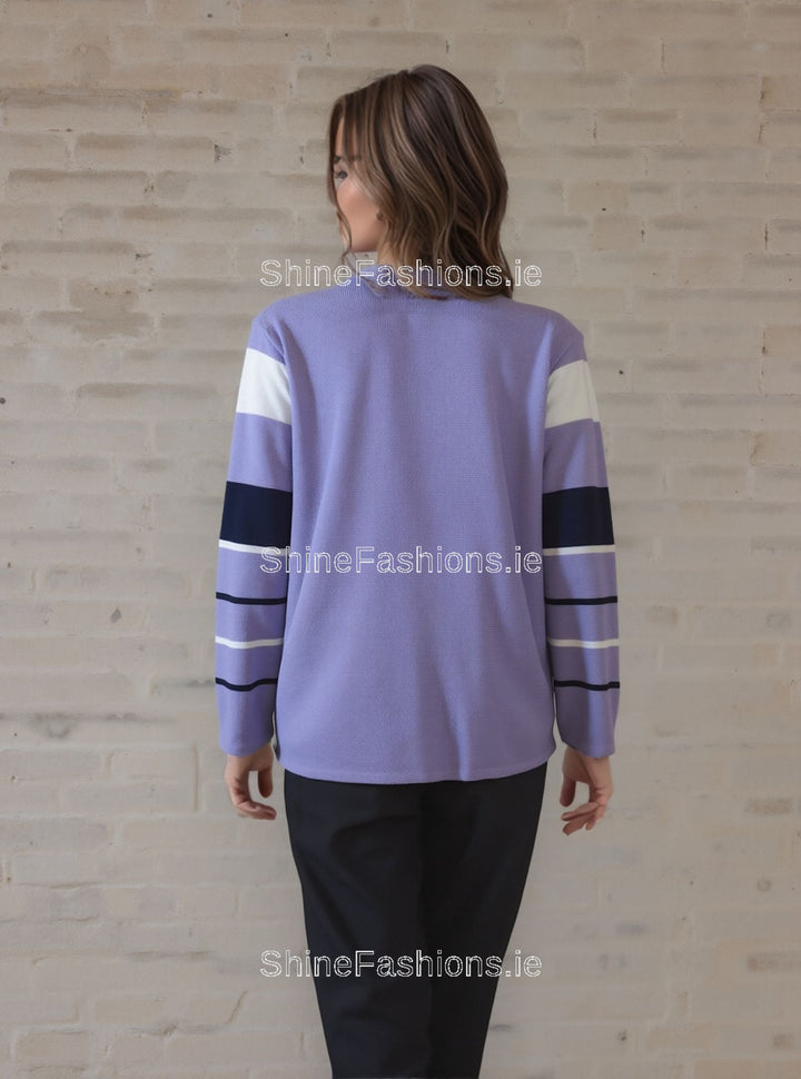 Lavender Striped Twinset Jumper