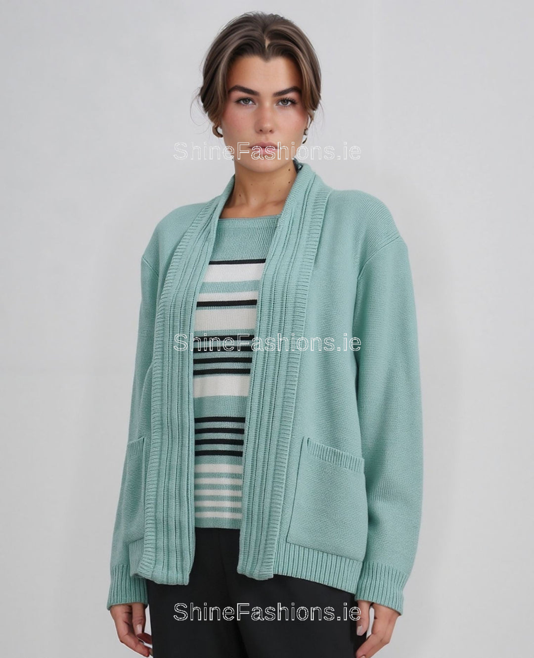 Mint Stripe Twinset Jumper