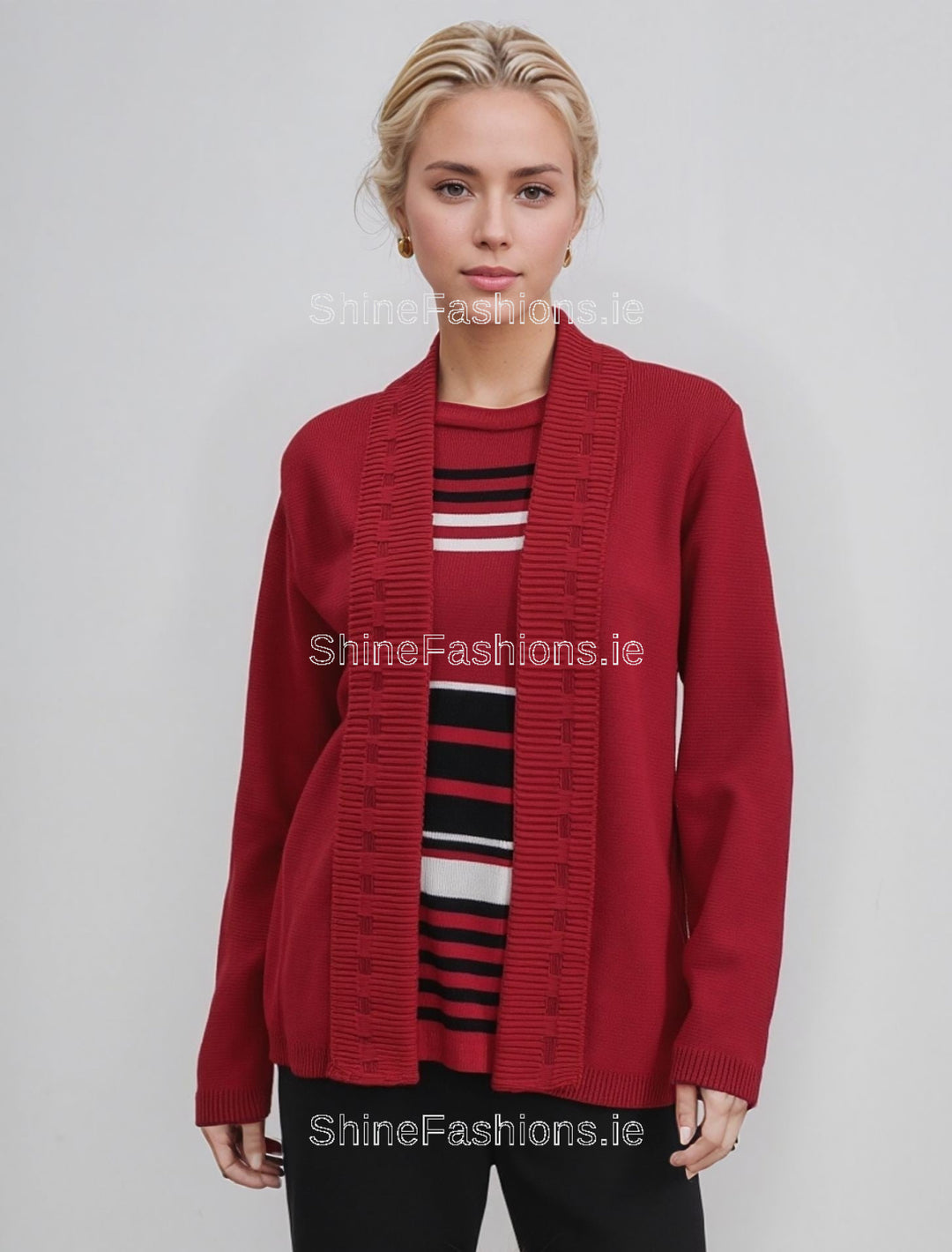 Red Stripe Twinset Jumper