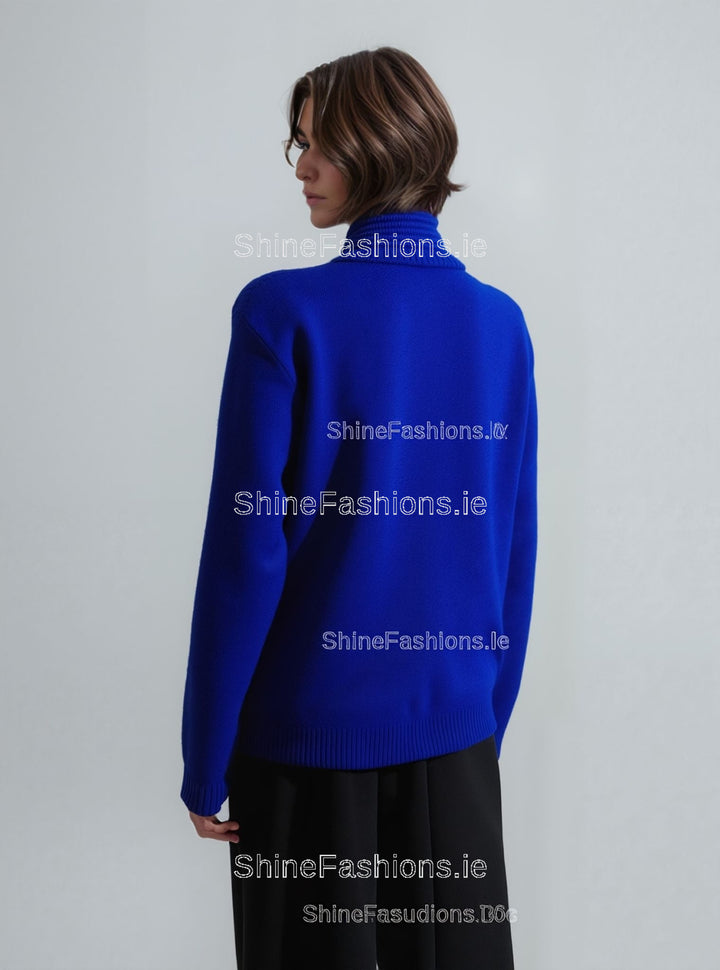 Royal Blue Stripe Twinset Jumper