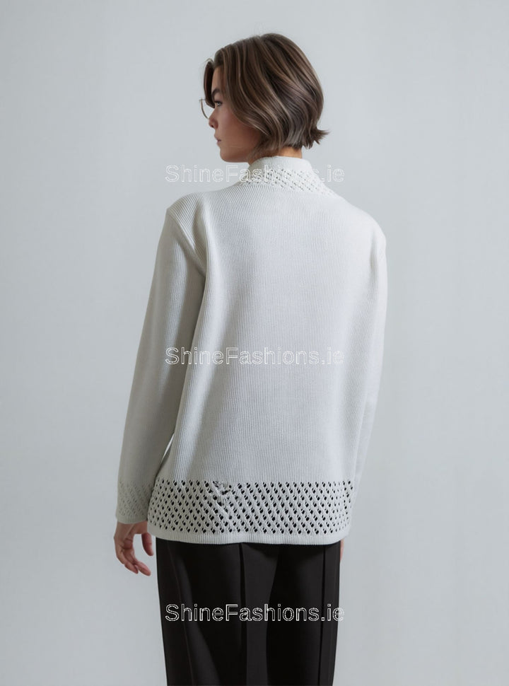 White Pattern Twinset Jumper