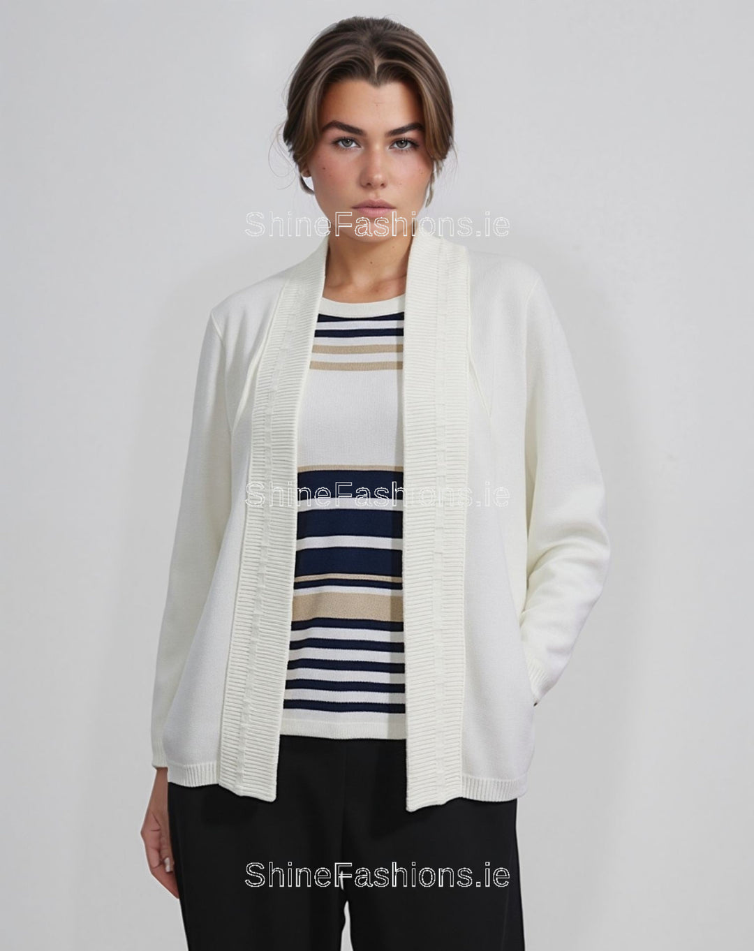 White Stripe Twinset Jumper