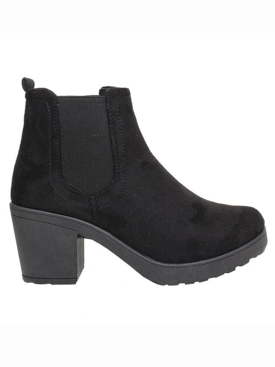 Black Chunky Platform Ankle Boots