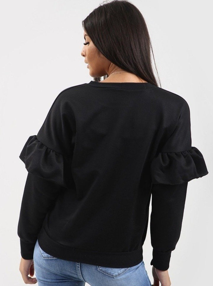 Black Frill Detail Jumper