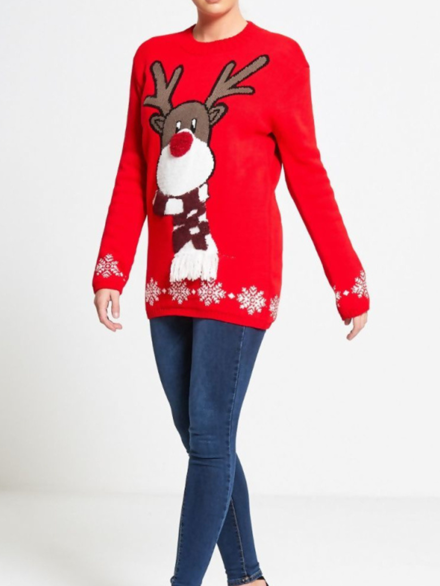 Red Rudolph 3D Christmas Jumper