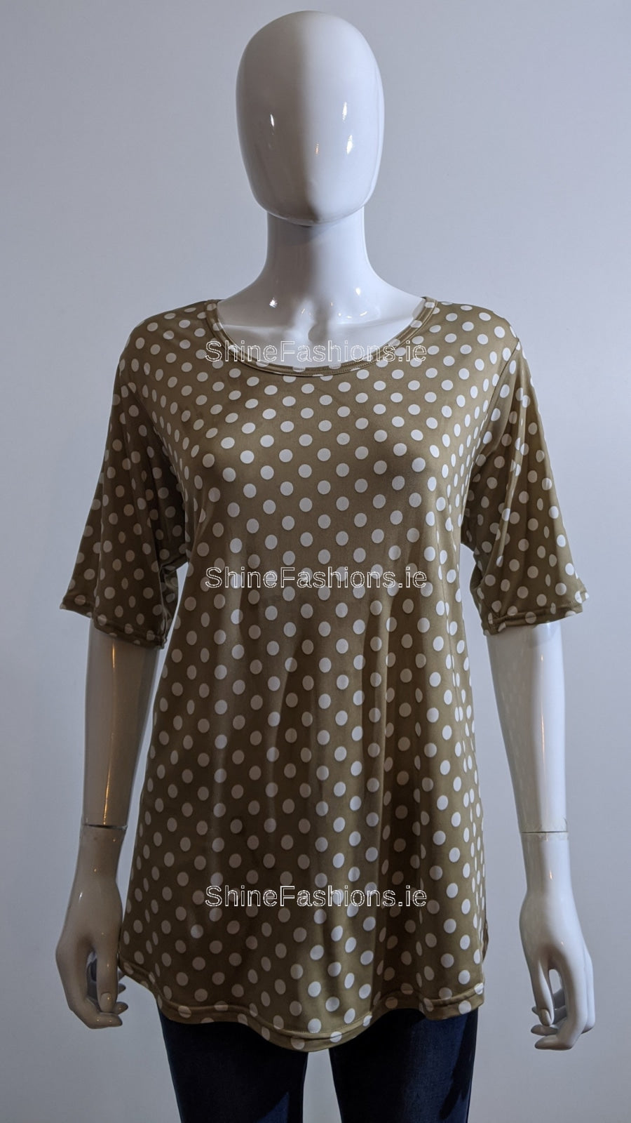 Beige Polka Dot Top