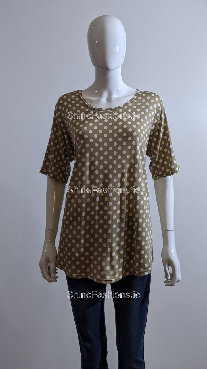 Beige Polka Dot Top