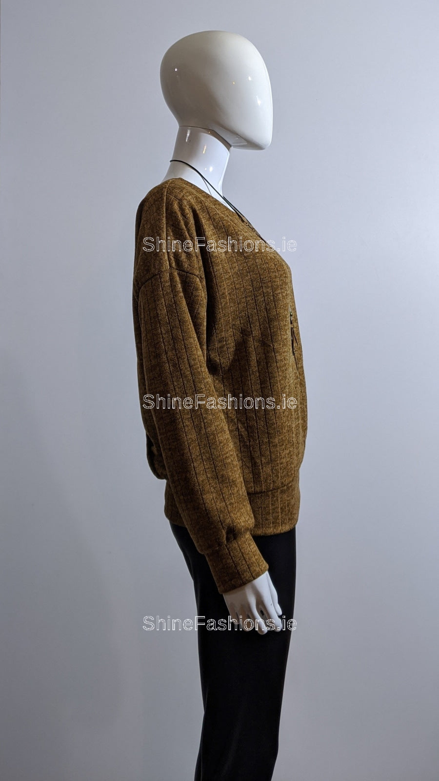 Beige Ribbed Cross-Back Top Jumper